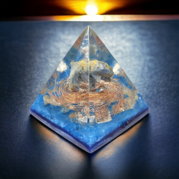 Orgonite Transmutador | Frequência Raio Azul Arcanjo Miguel | Cianita Azul - Imagem 5