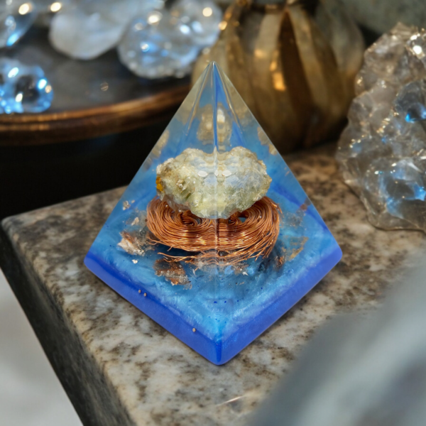 Orgonite Transmutador | Frequência Raio Azul Arcanjo Miguel | Cianita Azul - Imagem 4