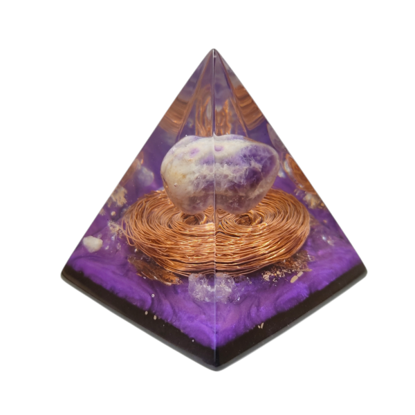 Orgonite Transmutador | Frequência Saint Germain Chama Violeta | Ametista