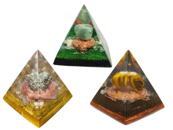 Kit Com 3 Orgonites Transmutadores | Frequência Determinação, Prosperidade e Saúde