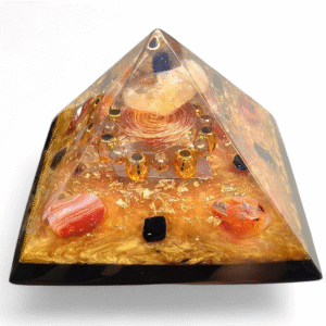 Orgonite Citrino Amarelo | Pirâmide Quéops | Prosperidade | Sucesso | Vitalidade