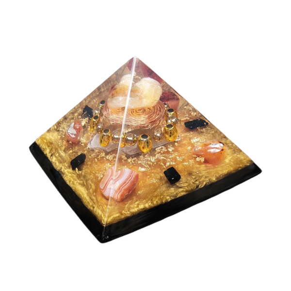 Orgonite Citrino Amarelo | Pirâmide Quéops | Prosperidade | Sucesso | Vitalidade - Imagem 2